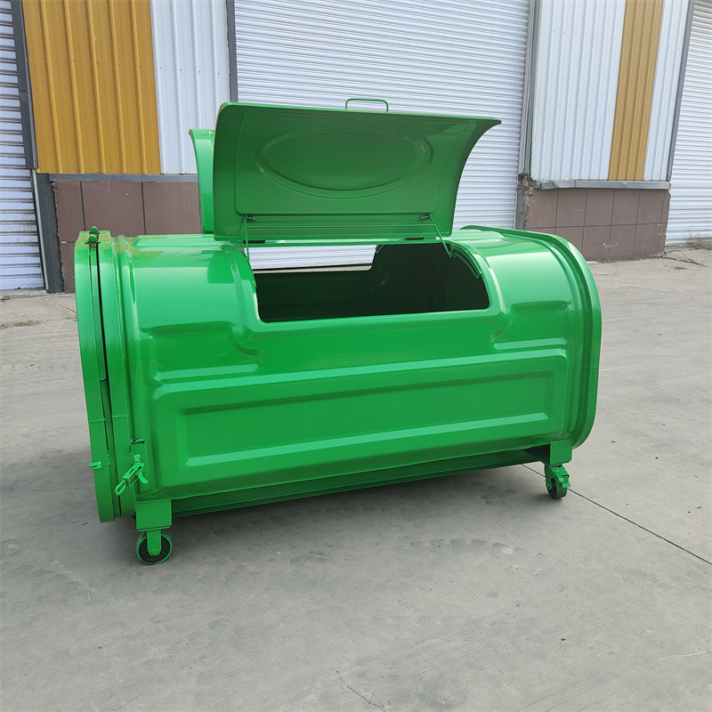 2方不锈钢3方户外大型钩臂垃圾箱铁制垃圾斗大容量勾臂车挂转运箱