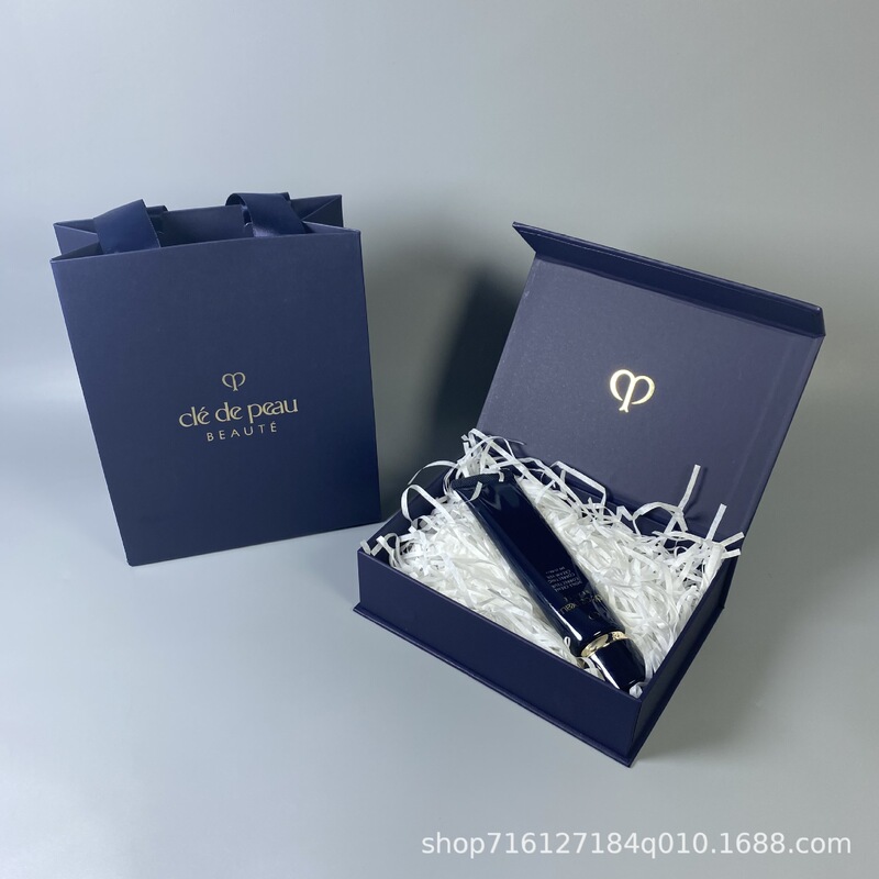 Qixi Festival Blue Skin Cp/B Isolation Cream Gift Box Gift Bag Magnetic Skincare Product Gold Stamping Makeup Packaging Gift Box Gift Bag Qixi Festival Blue Skin Cp/B Isolation Cream Gift Box Gift Bag Magnetic Skincare Product Gold Stamping Makeup Packaging Gift Box Gift Bag