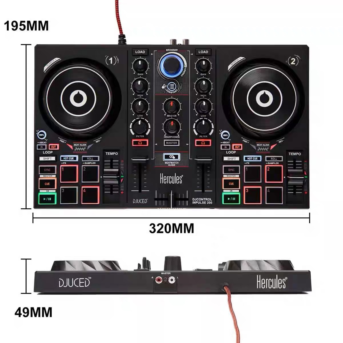 Controlador DJ Mini Inpluse200MK2 Portátil Profesional para Principiantes image 2