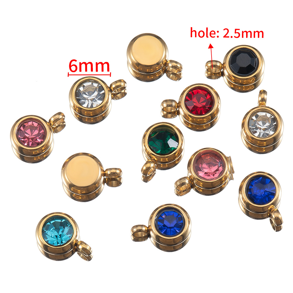 Pendant Jewelry Making Type 20 PCS/Package Diameter 6 Mm Plastic Resin Zircon Geometric Pendant