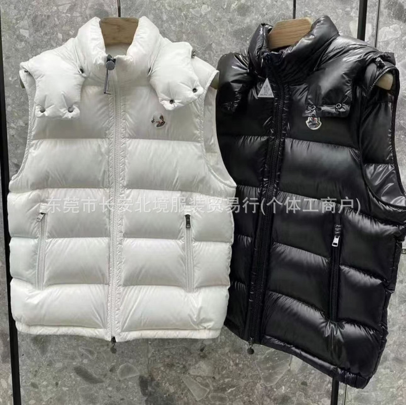 Cross-Border Mengjia Cotton Vest for Men and Women with Detachable Hood, Same Style as Meng, Glossy Nfc Classic Waterproof Vest Jacket Cross-Border Mengjia Cotton Vest for Men and Women with Detachable Hood, Same Style as Meng, Glossy Nfc Classic Waterproof Vest Jacket