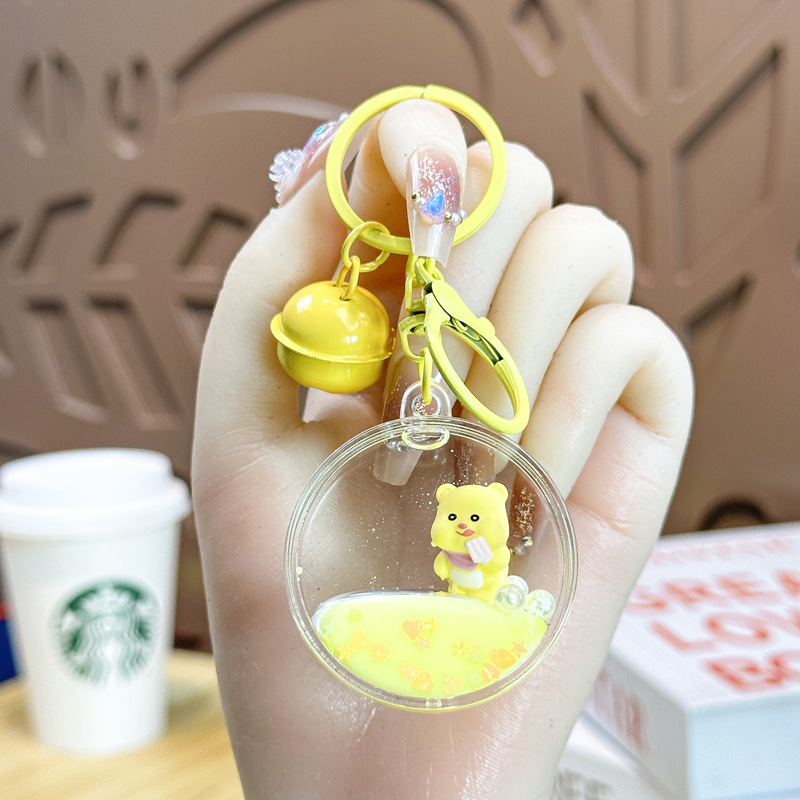 Cartoon Dream Bear Girl Keychain leche rosa muñeca adorable bolso de pareja colgante pequeño regalo al por mayor