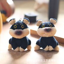 呆萌蜜蜂狗毛绒挂件包包装饰毛绒公仔现货批发狗狗毛绒挂饰钥匙扣