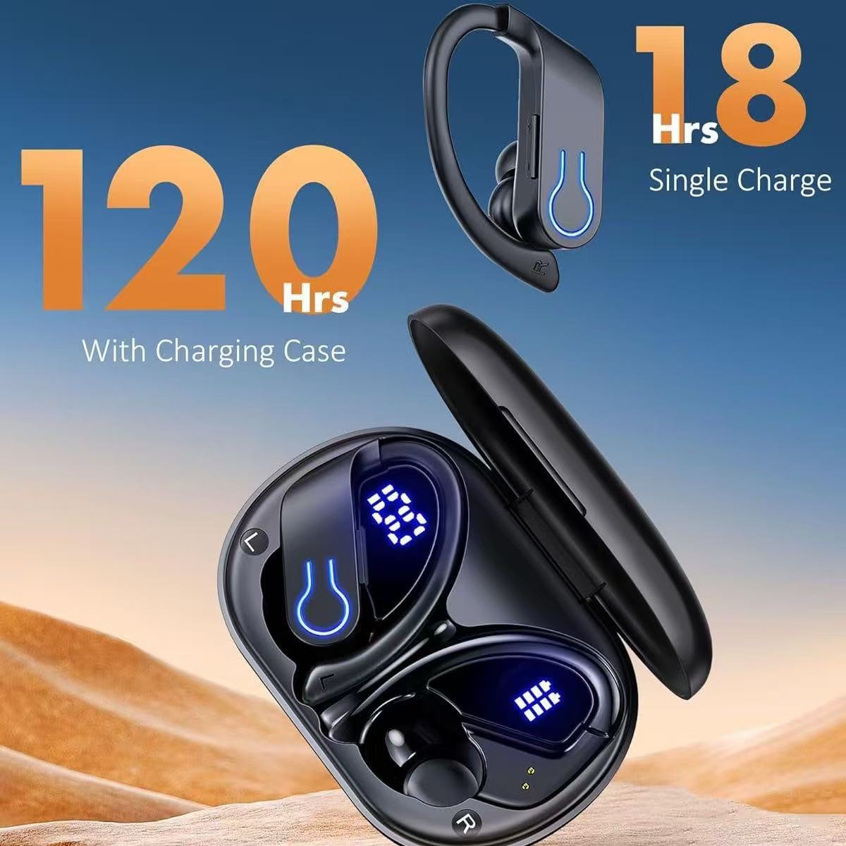 Bluetooth Earphones with Noise Reduction, Ultra-Long Battery Life, for Sports, E-Sports, and Gaming, Private Model Wireless In-Ear Design with Noise Reduction