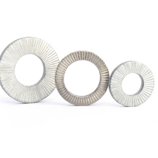 304不锈钢DIN25201双叠自锁防松垫圈65锰嵌入式锁紧垫片双面齿层