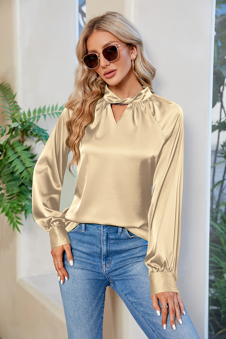 Women's Blouse Long Sleeve Blouses Elegant Solid Color display picture 7