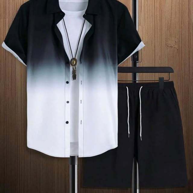 여름 3D 디지털 프린트 셔츠 남성용 비치웨어 스포츠 슈트 하와이 캐주얼 2025 재고 있음