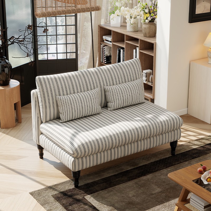French Mid-Century Style Retro Sofa Simple Bedroom Small Sofa Living Room B&B Hotel Designer Fabric Sofa Chair