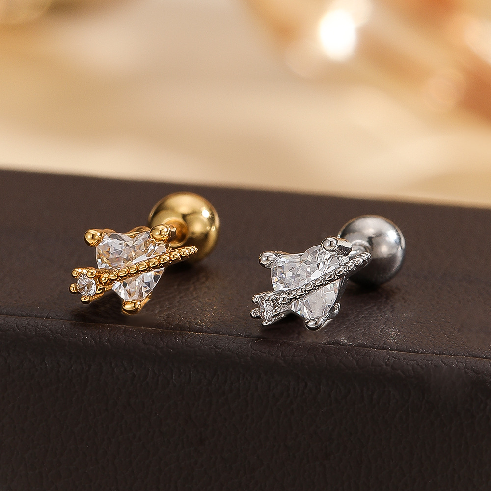 Creative Fashion Piercing Jewelry Ear Bone Studs Stainless Steel Rod Piercing Twist Ball Earrings Cross-Border Supply Earrings detail image 8