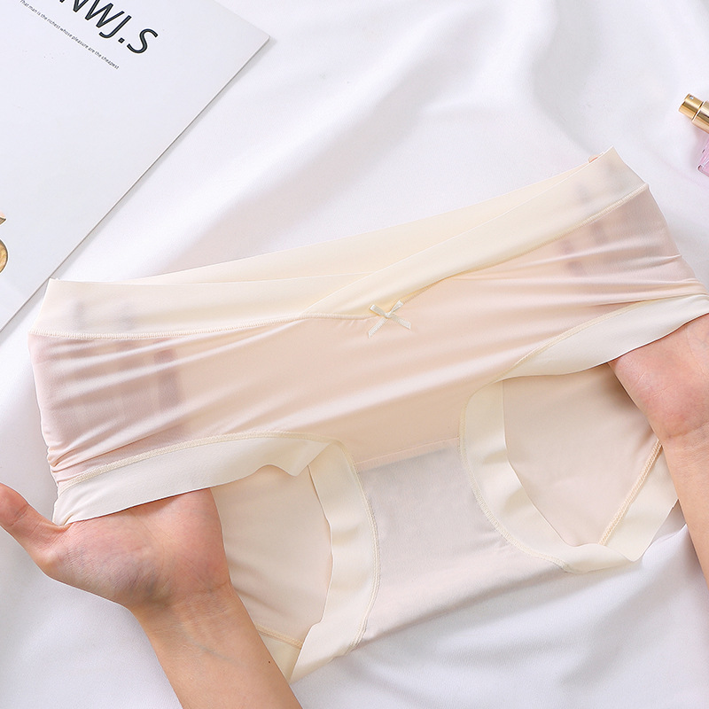 Comfortable Ice Silk Maternity Underwear Mid-Waist Ultra-Thin Breathable Prenatal and Postpartum Briefs Quick-Drying Shorts Large Size Comfortable Ice Silk Maternity Underwear Mid-Waist Ultra-Thin Breathable Prenatal and Postpartum Briefs Quick-Drying Shorts Large Size