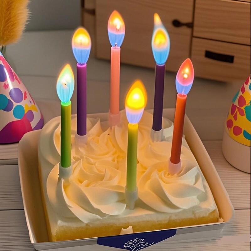 Birthday Colorful Flame Candles, Popular on Instagram and Xiaohongshu, Creative Baking Cake Decorations, Photo Props Birthday Colorful Flame Candles, Popular on Instagram and Xiaohongshu, Creative Baking Cake Decorations, Photo Props