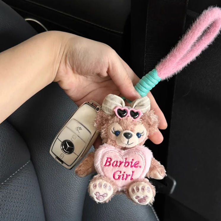 Shirley Mei colgante Duffy oso mochila escolar muñeca de felpa llavero de coche bolso lindo colgante regalo de pareja mujer