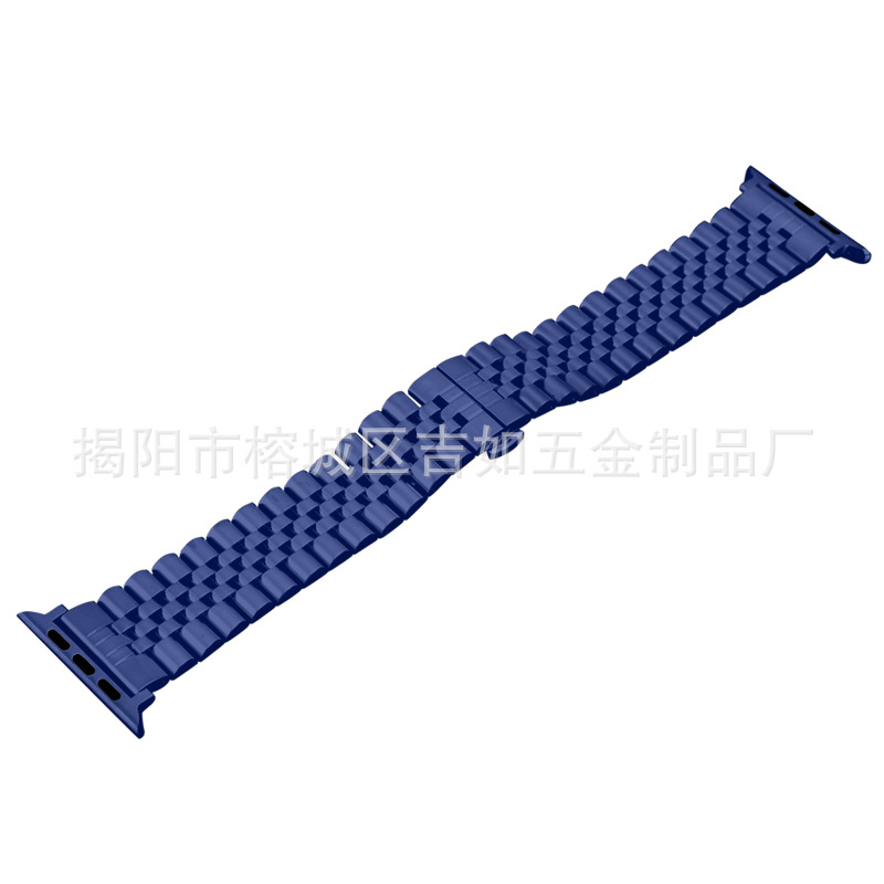 Aplicable a Huawei GT2 AppleWatch8 Apple correa de reloj de cinco cuentas iwatch correa de reloj de cintura pequeña de acero inoxidable