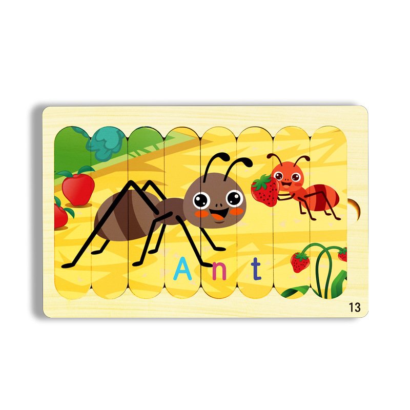 Niños barras de helado de madera puzzle de pensamiento lógico 3 + puzzle infantil de educación temprana divertido puzzle de barra de iluminación