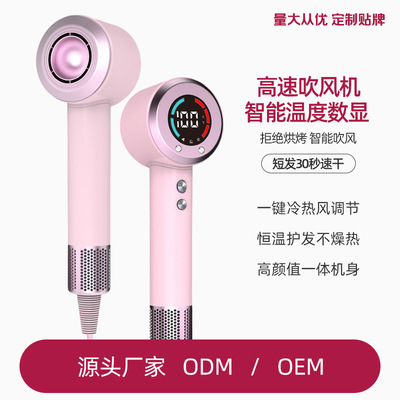 家用吹风机智能温控数显负离子高速吹风筒发廊宿舍用电吹风冷热风|ru