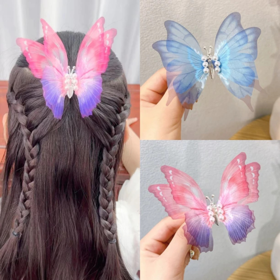 Hair Clip Hair Accessories Type Women's Fairy Style Butterfly Plastic Hair Clip