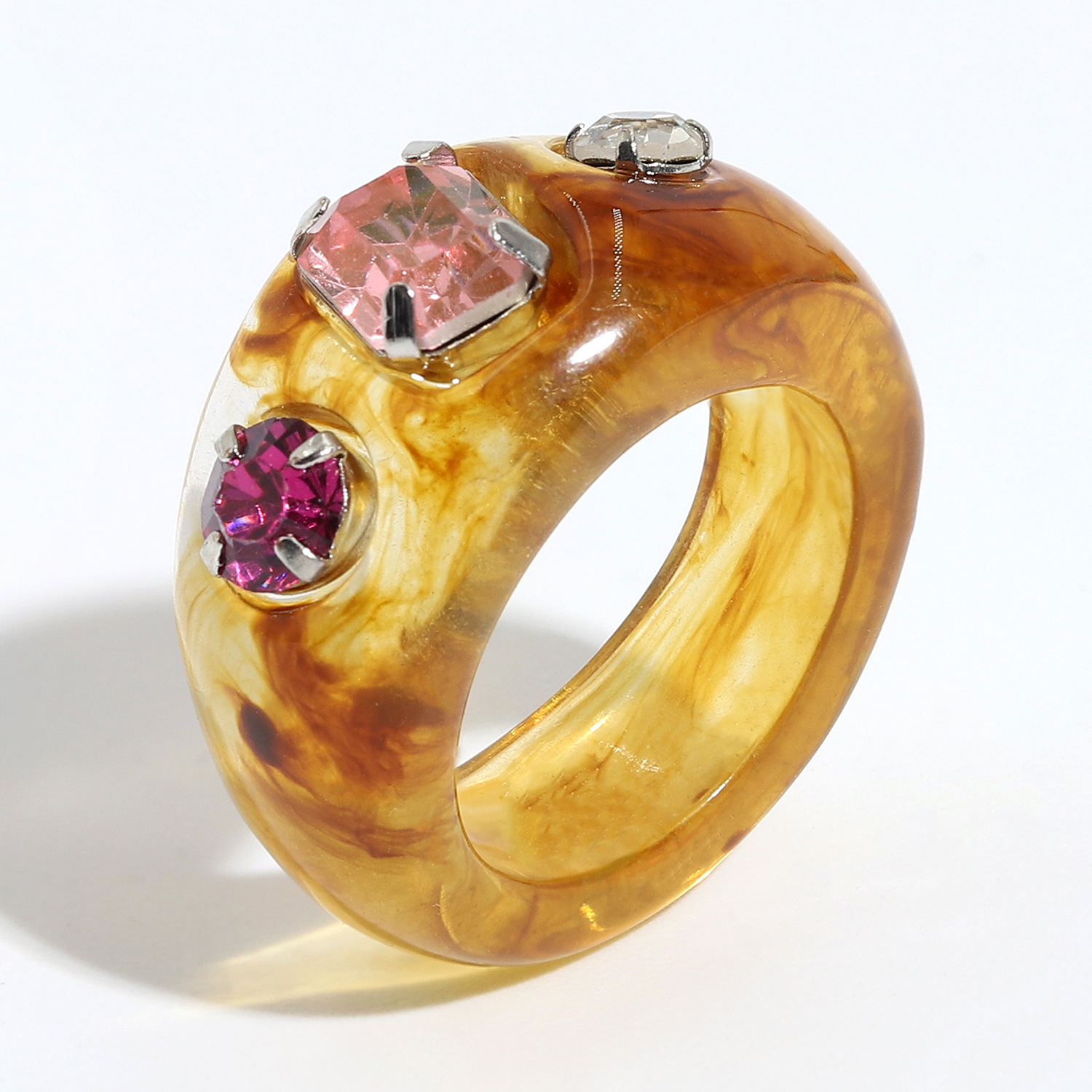 Fashion inlaid gemstone ring wholesale