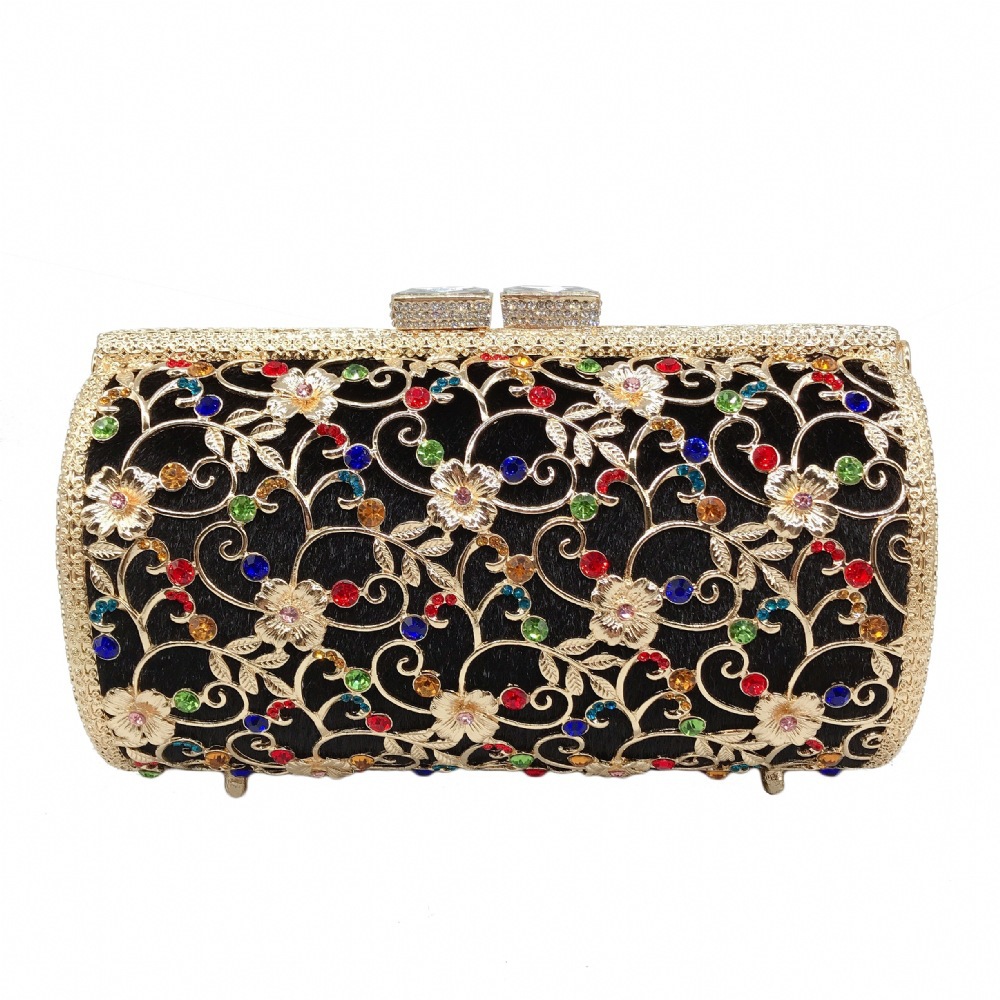 Nuevo bolso de cena de diamante de metal de gran capacidad caja dura bolso de mano bolso de banquete de mujer bolso de vestido de noche