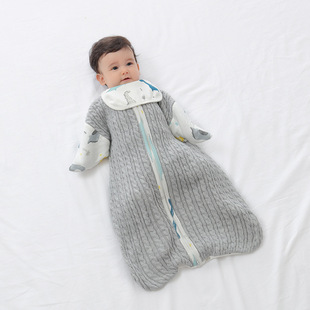 Детский трикотажный хлопковый спальный мешок, детское одеяло для новорожденных, увеличенная толщина