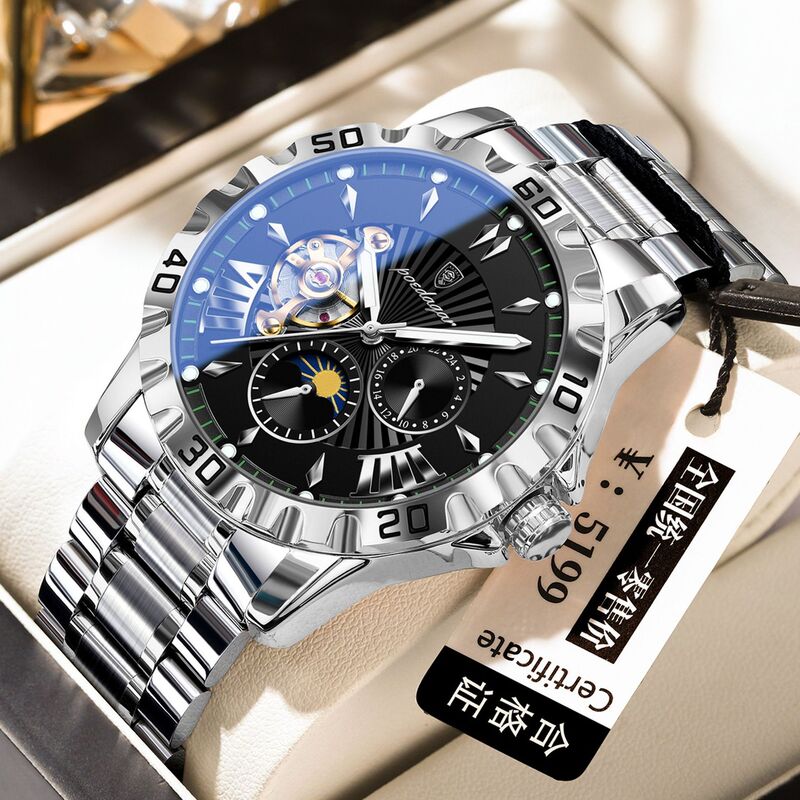 Poedagar Men's Fully Automatic Mechanical Watch Waterproof Luminous Steel Band Men's Watch Live Broadcast Export Hot-Selling Watch Poedagar Men's Fully Automatic Mechanical Watch Waterproof Luminous Steel Band Men's Watch Live Broadcast Export Hot-Selling Watch