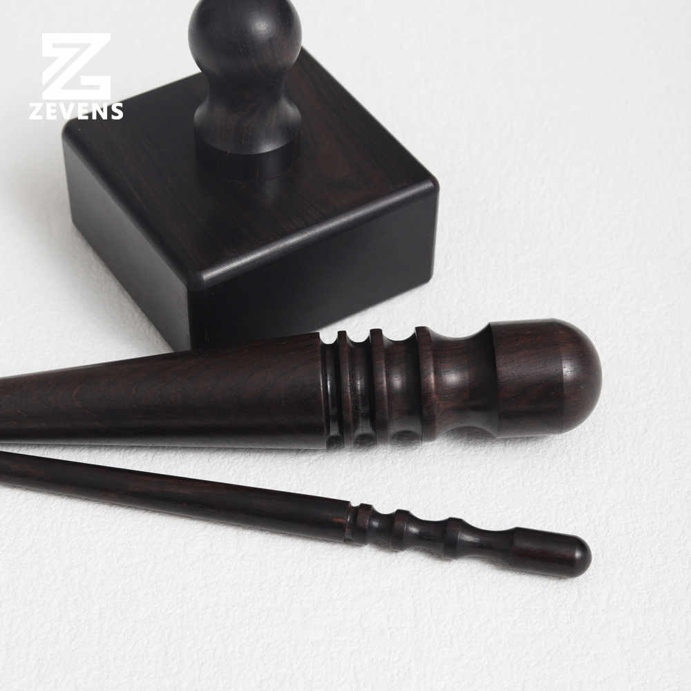 Palo de sándalo púrpura varilla de pulido bricolaje cuero hecho a mano borde pulido herramienta de sellado cuadrado de ébano