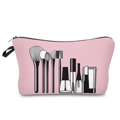 2021 Best-Selling Amazon 3D HD Printed Pink Makeup Brush Makeup Bag for Women Multifunctional Makeup Box