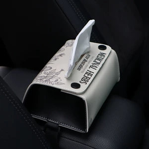 2026 New Ins Leather Design Tissue Box Black Series Panda Car Tissue Holder