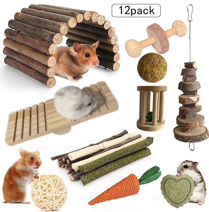 Transfronterizo de madera caliente suministros para mascotas conejo Totoro mordedura aliviar congestión combinación hamster molar traje de juguete