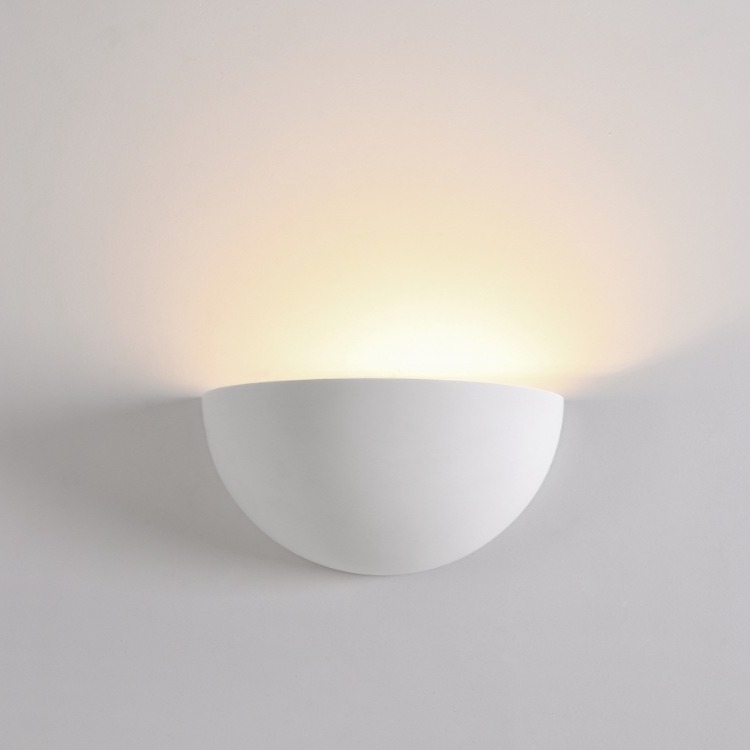 Cream-Colored Surface-Mounted Wall Lamp with Acrylic Cover, Plaster Hallway Living Room Background Indoor Semi-Circular Led Lamp Bedside Lamp