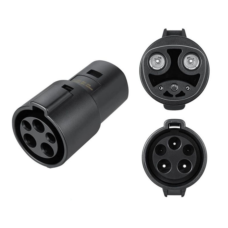 新能源汽车充电枪转接头 美标转特斯拉转接头五孔转2孔 电动汽车