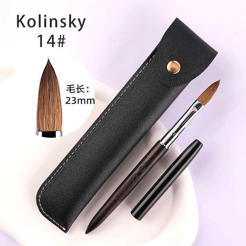 Pincel de Uñas de Pelo de Visón de Calidad Amazon, para Decoración de Uñas, Cristal, Sándalo, Kolinsky, Extensión de Uñas, Tallado de Uñas