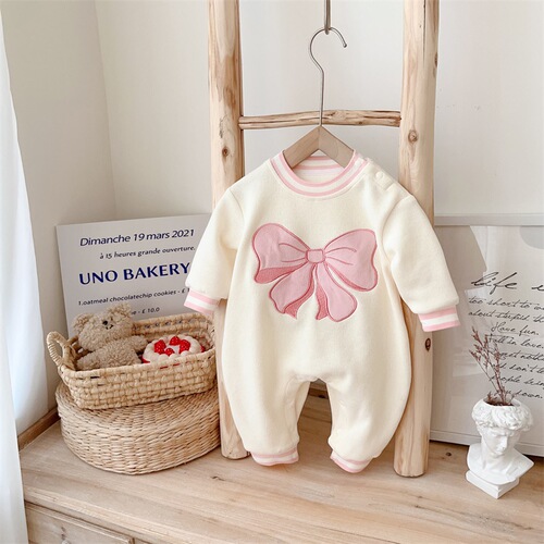 Baby spring clothing newborn baby girl onesie full moon hundred days princess super cute harem spring and autumn outdoor crawling clothing