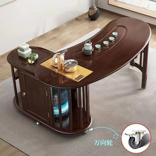 Solid Wood Home Portable Tea Table Economic Balcony Small Tea Table Multifunctional Tea Table Water Kettle Integrated Tea Table Set