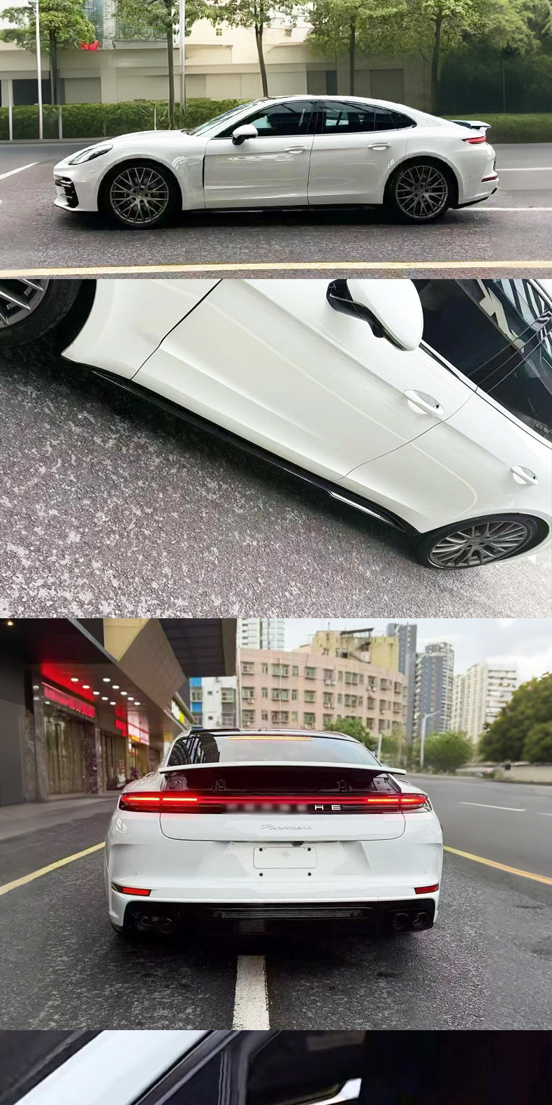 Suitable for Porsche Panamera 970 Upgrade to 976 Large Body Kit, Pp Material Front Bumper and Rear Bumper Large Body Kit