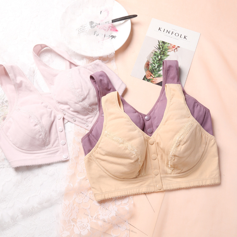 Ladieswear's Bra Intimates Women's Prosthetic Breast Pure Cotton Elderly Large Size Thin Section Pregnant Women Breastfeeding Vest Soft Cup