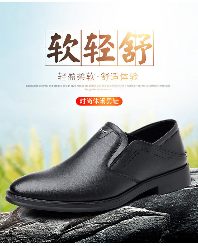 Giày da nam công sở mũi nhọn da bò thoáng khí — Màu trắng, Màu đen chi tiết 3