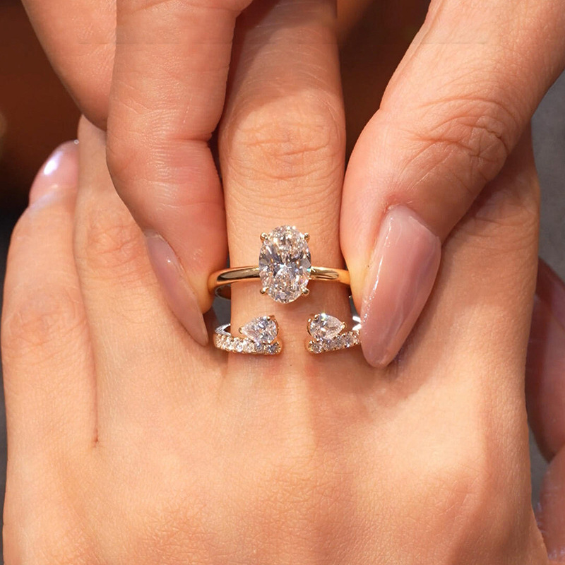 Eight Claw Shiny Diamond Ring Advanced Sense Affordable Luxury