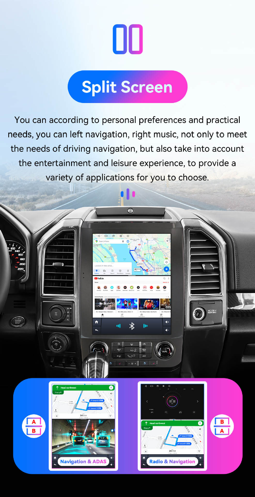 Foreign Trade 12.1inch Suitable for Ford Raptor F150 2015-2021 Vertical Screen Central Control Android Large Screen Navigation