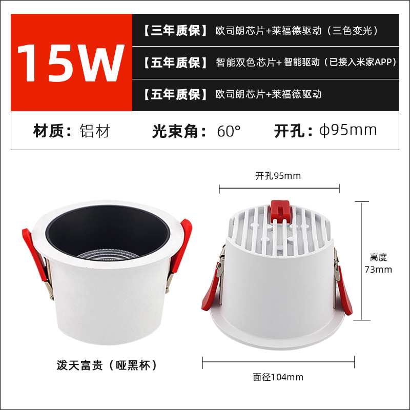 [classic] 95 openings 15 watts matte black