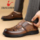 Jibang pipe perforated sandals top layer pure cowhide leather insole leather soft bottom soft surface