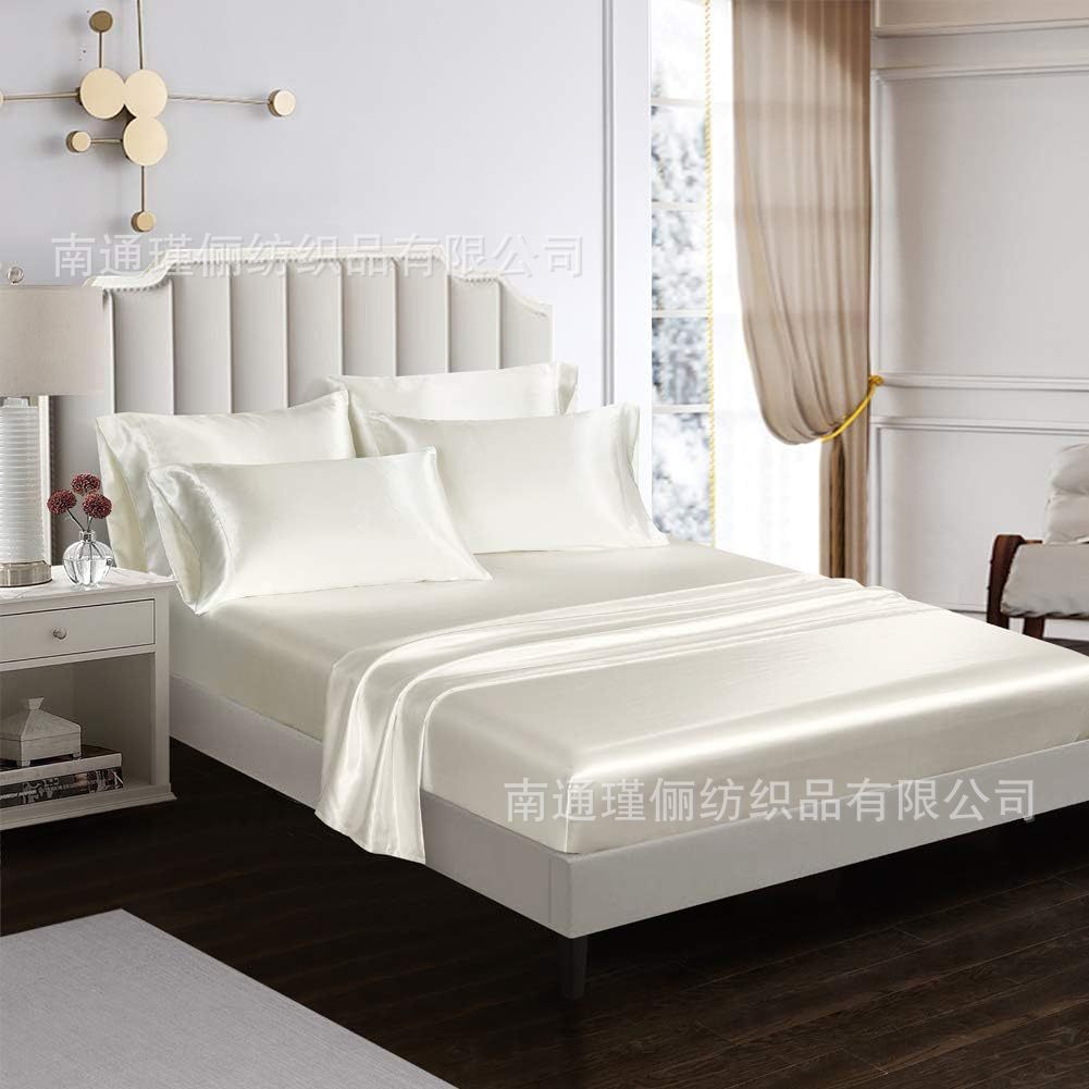 Comercio exterior de tres piezas de cuatro piezas de color sólido cama de cama de cama de cama de almohada cubierta fabricantes de ropa de cama al por mayor TFQK