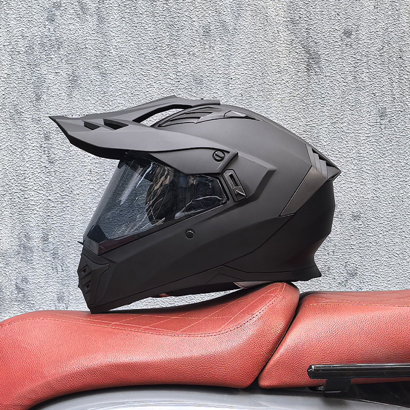 Cascos de Motocicleta Transfronterizos, Cascos de Carretera, Cascos de Una Sola Lente para Hombres y Mujeres, Cascos Integrales de Rally para Carretera y Todoterreno, Cascos para Viajes de Larga Distancia en Motocicleta