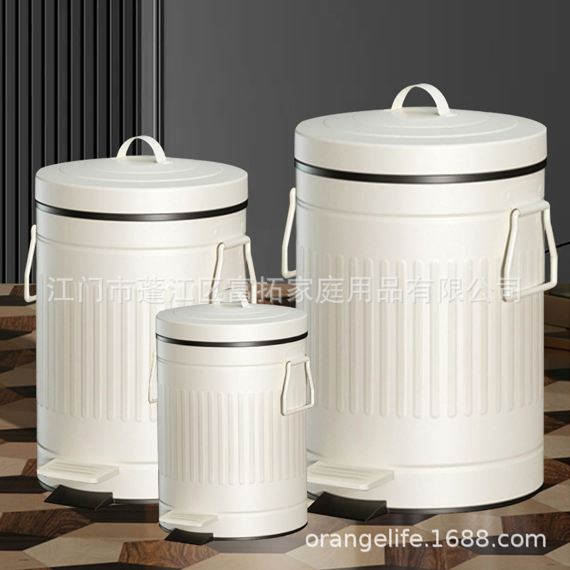 5L8L12L hogar patrón romano lento gota mudo basura puede engrosado pedal Flip ronda basura con mango