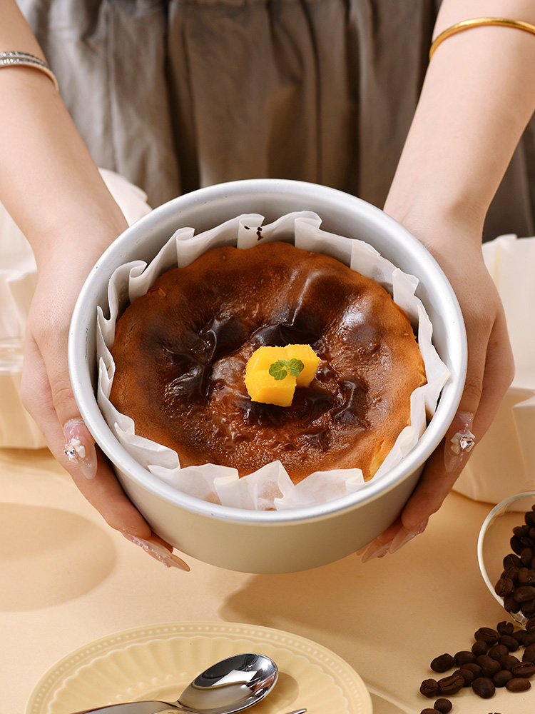 Papel vasco de aceite 4 / 6 / 8 pulgadas molde de papel sin plegables para hornear postre envasado a prueba de aceite pastel almohadilla de corte