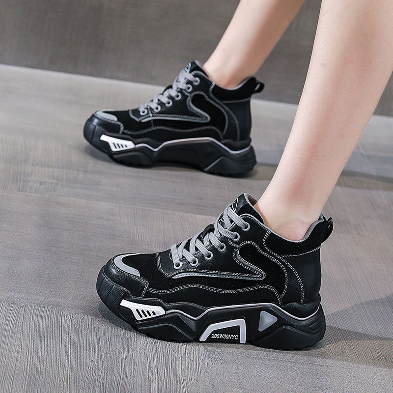 Dad's Shoes Women's 2025 New Winter Women's Shoes Fleece-Lined Thickeneded Casual Sports Shoes Two Cotton Shoes Thick-Soled Snow Boots