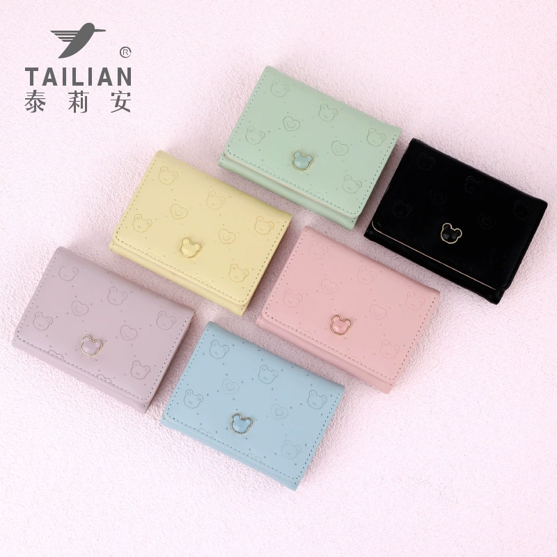 泰莉安 Fashionable cute brand wallet, wholesale, with little bears