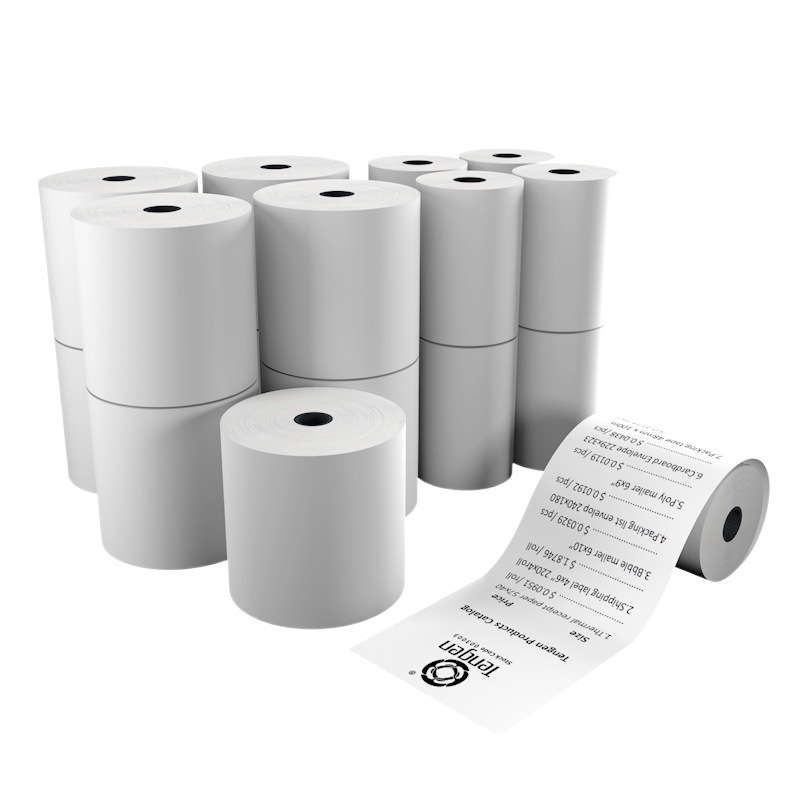 Papel térmico para recibos 57×50, 80×60, papel de impresión térmica sin núcleo, papel para recibos de supermercado y comida para llevar Meituan