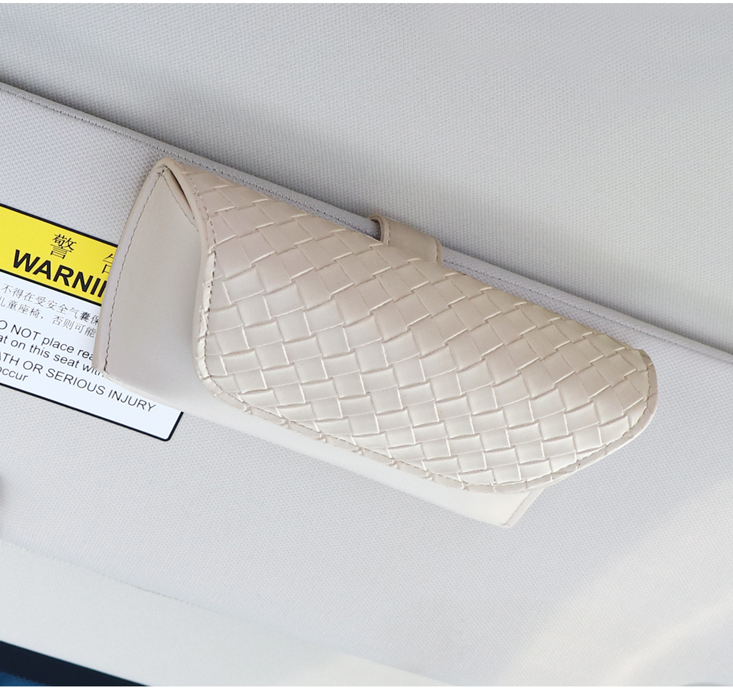 Car Glasses Case Sun Visor Woven Leather Sunglasses Clip Convenient Sunglasses Hanging Glasses Case New Glasses Clip