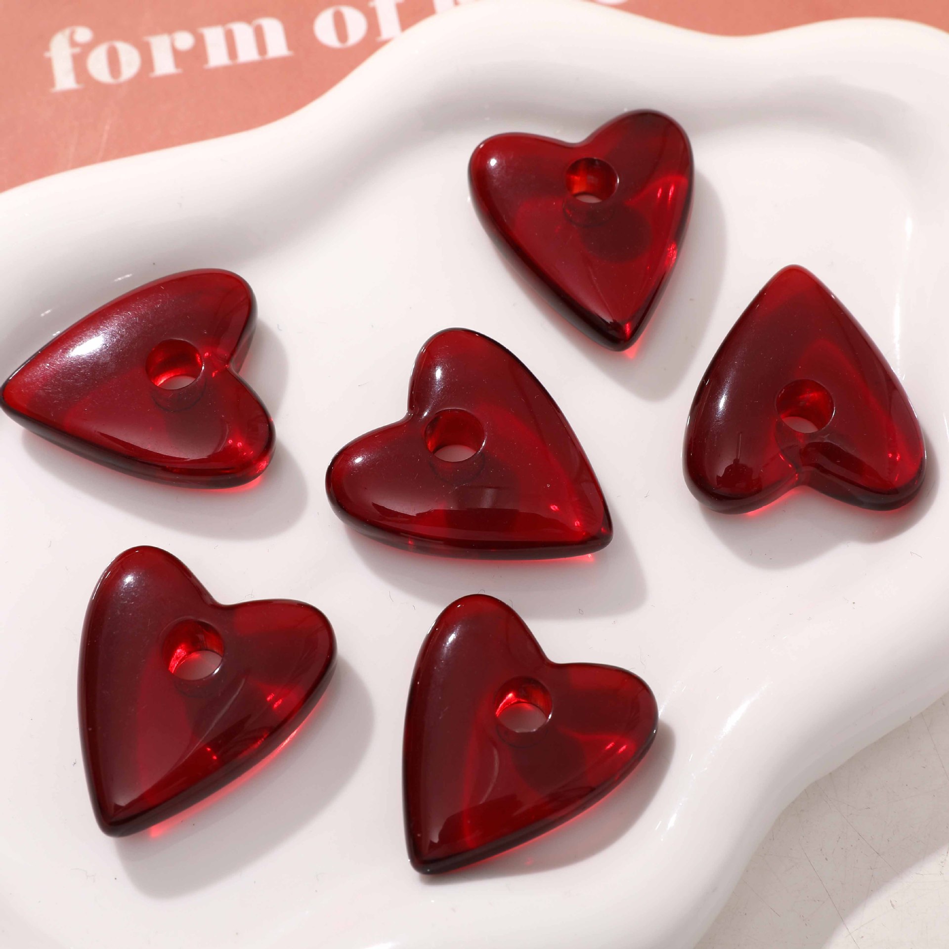 4g Weight Pendant Jewelry Making Type 35*30mm Jewelry Making Size DIY Jewelry Accessories Classification 1 Piece Quantity Resin Material Heart Shape Pattern Polished Finish Sweet, Simple Style Style 1 Piece 35*30mm Resin Heart Shape Polished Pendant 1