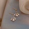 Silver needle, earrings from pearl, sophisticated South Korean goods, silver 925 sample, simple and elegant design, internet celebrity